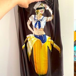 2000s Your Eyes Lie Sailor Girl Banana Tank Top S pinup